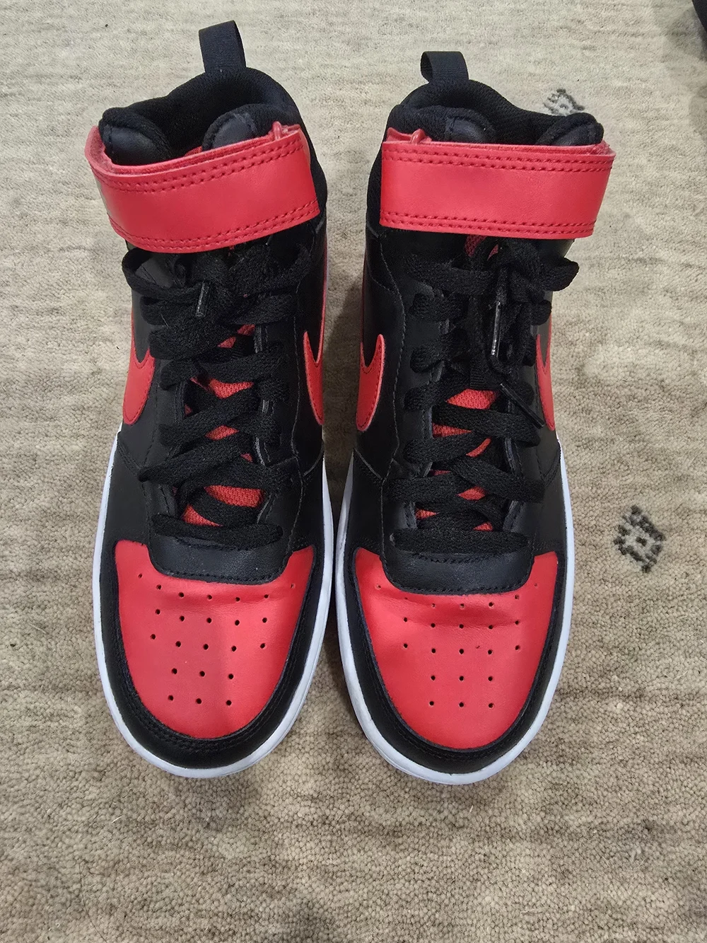 Nike High Top Sneakers in Black & Red